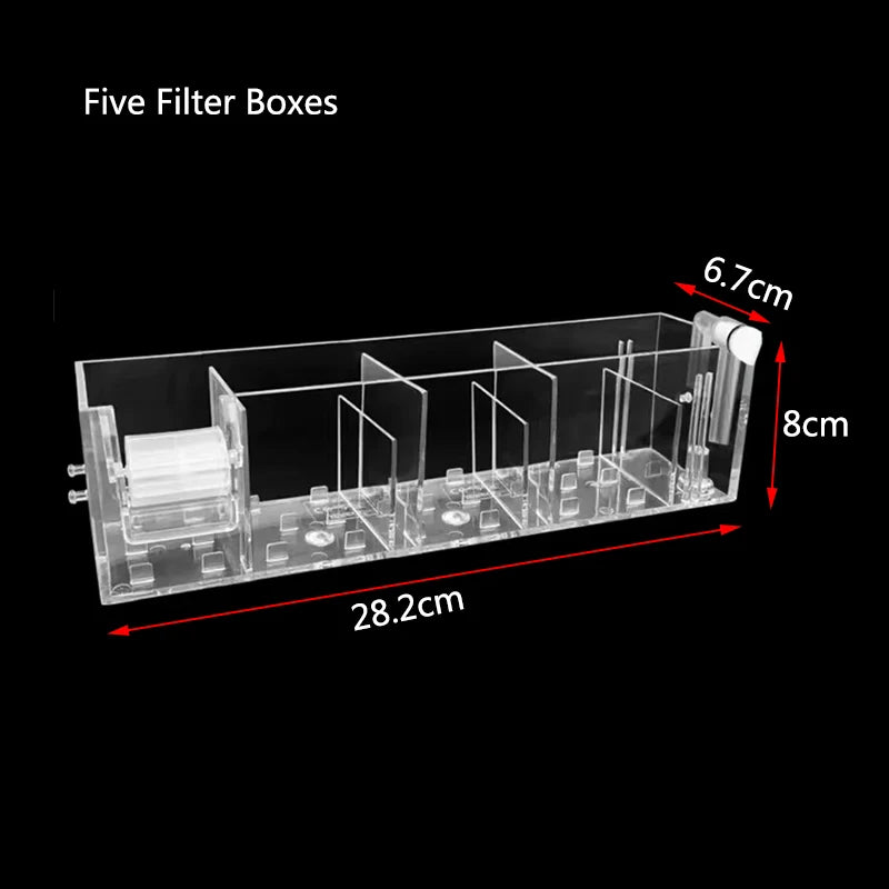 Fish Tank Waterfall Filter Box Wall Mounted Built-in Silent Circulating Water Purifier For Fish Tank Aquarium With Water Pump
