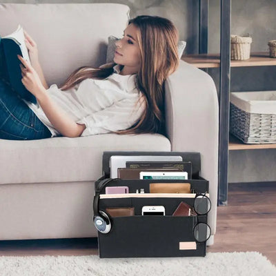 Bedside Organizer Caddy Felt Storage Bag Bed Sofa Shelf Pouch Holder Books Holder And Tissue Box Versatile Compact And