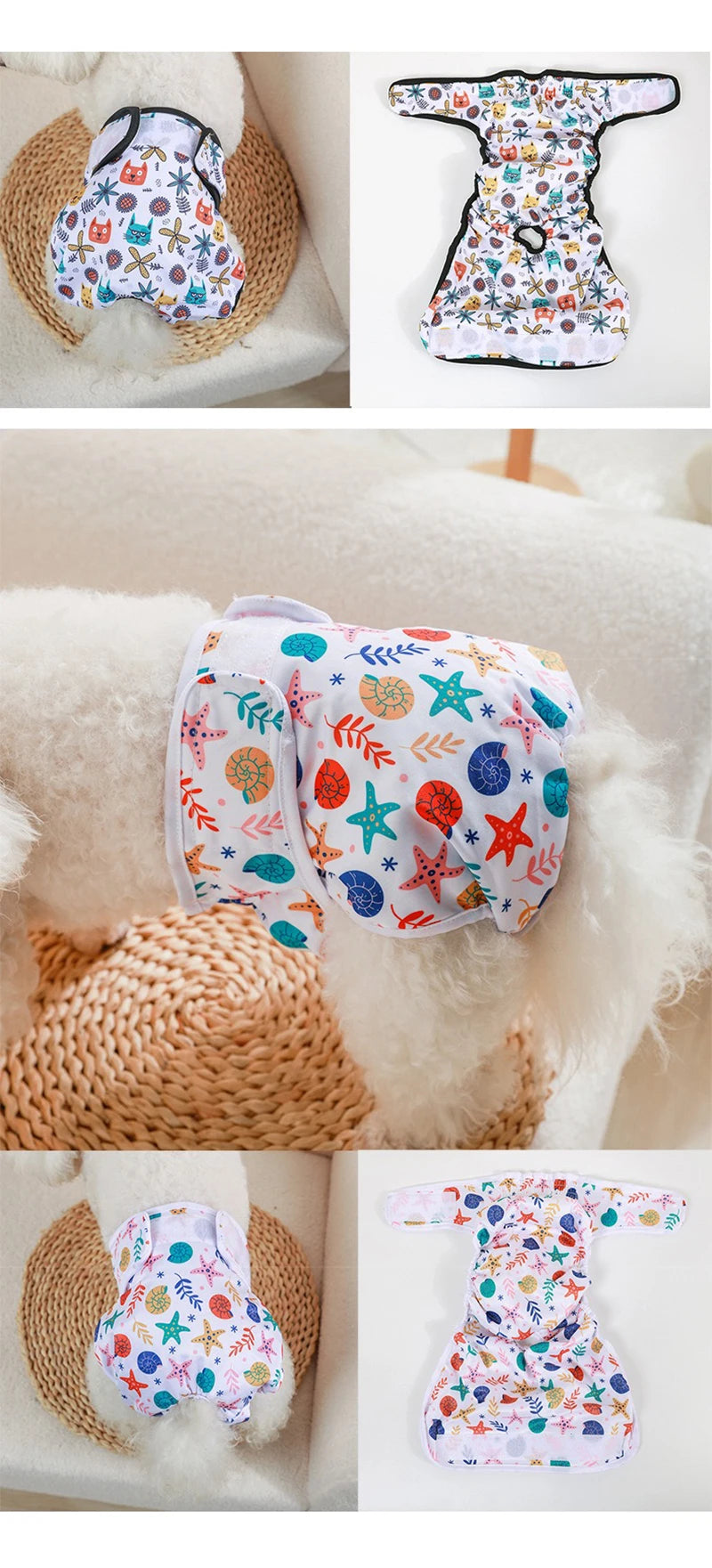 Cute Print Waterproof Physiological Pants Diapers Cotton Underwear for Small Puppy Safety Panties Breathable Girl Cat Clothes