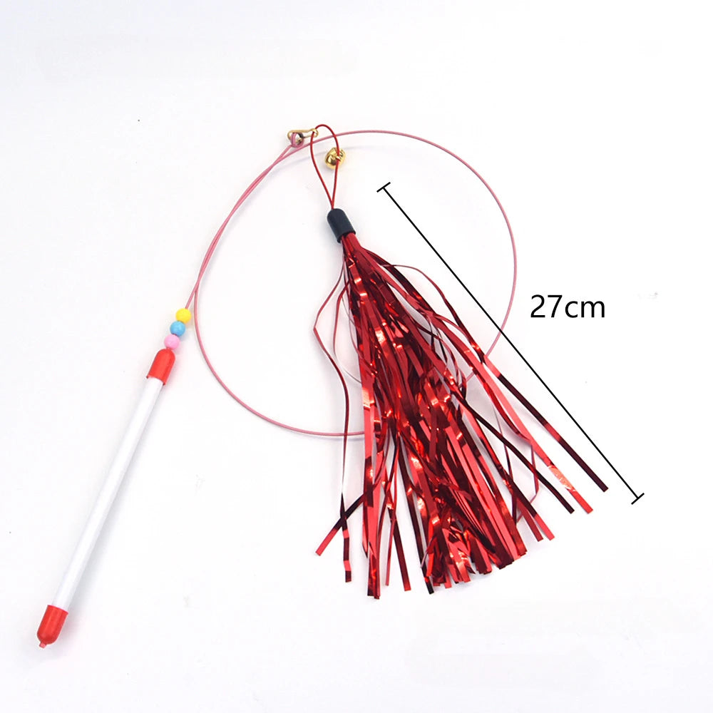 Wire Feather Cat Tickling Stick Pet Products for Cats Pet Cat Toys Interactive Cat Stick Toy Kitten Playing Pet Accessories