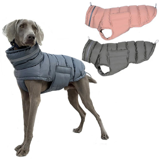Italian Greyhound Hound Whippet Clothes Winter Turtleneck Dog Coat Thicken Padded Down Puffer Jacket for Medium Large Dogs