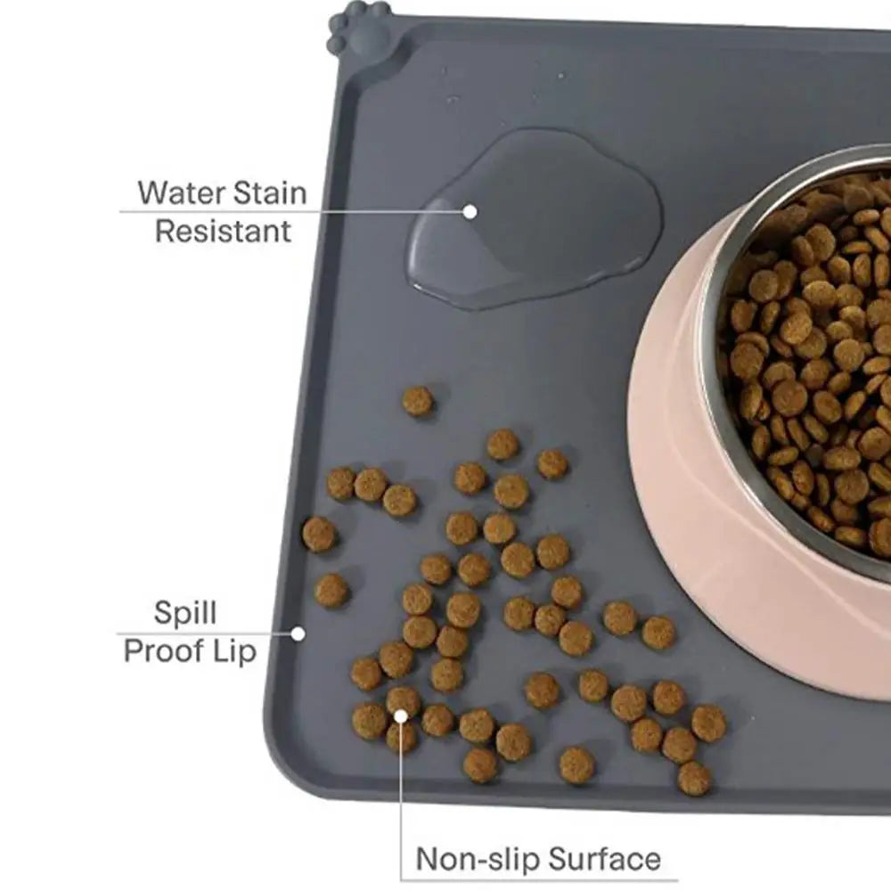 Dog Mat For Food And Water Large Dog Feeding Mat Food Grade Waterproof Non-Slip Silicone Pet Food Mat Waterproof Cat Mat For