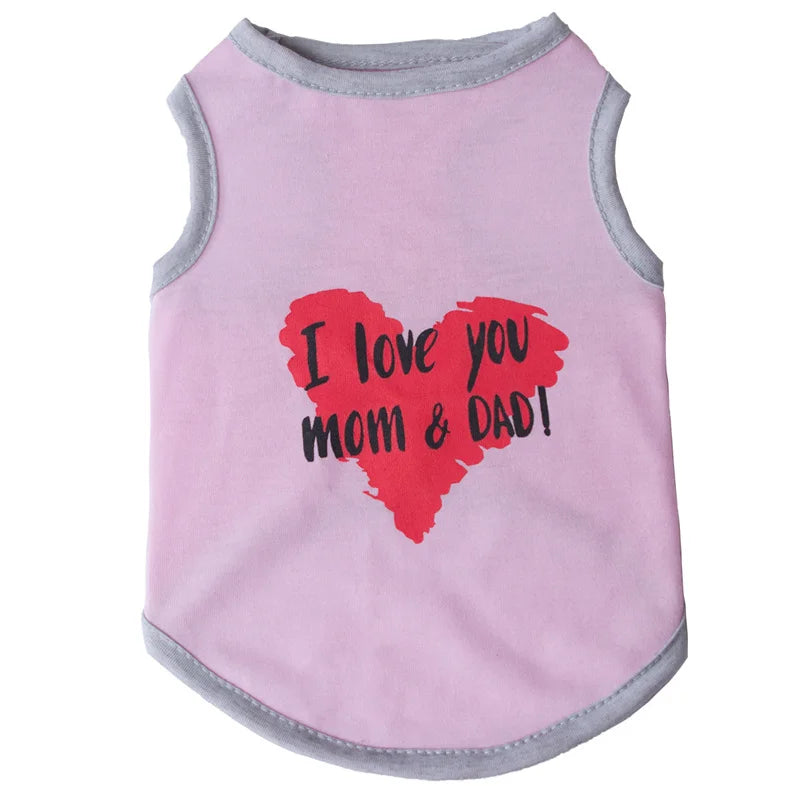 Lovely Puppy Cat Dog Sleeveless Vest Summer Pet Clothes for Small Dogs Chihuahua Maltese Pomeranian mascotas Clothing Outfit