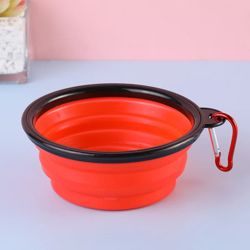 Pet Dog Collapsible Bowl Folding 350ml Silicone Bowl Outdoor Travel Portable Puppy Food Container Feeder Dish Bowl Pet dog bowls