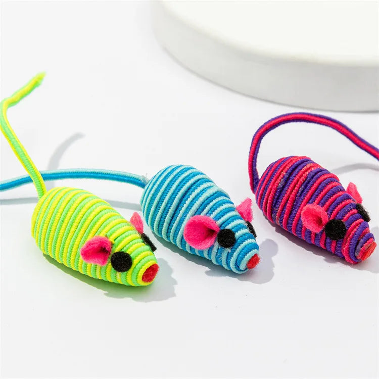 Pet Toy Mice Cats Catnip Toys Interactive Fun Plush Mouse Cat Toy For Kitten Colorful Cute Plush False Mouse Pet Cat Accessories