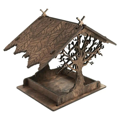 Wooden Hanging Bird Feeder Cottage Hanging Bird House Hanging Birdfeeder For Outdoors Attracts Blue Jays Extra-Large Bird Feeder