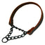 Dog Choke Collar Genuine Leather Dog Collar Dog Choking Chain Collar Stainless Steel Chain No Pull Dog Leather Training Collar