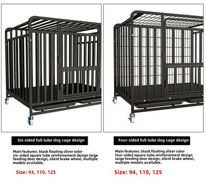 Dog Cage Small Medium Large Dog Square Tube Dog Cage Bold Iron Pet Dog Dog Cage Dog House Teddy Golden Retriever Supplies