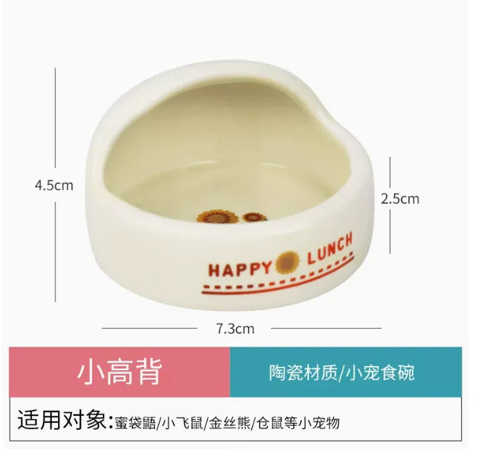 Hamster bowl ceramic chipmunk eating bowl honey squirrel grain bowl hedgehog food bowl food box food bowl feeder