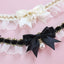 Romantic Summer Dog Collar Bow Tie Pearl Lace Party Cat Necklace for Small Puppy Luxury Designer Chihuahua Pet Neck Accessories
