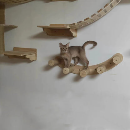 Cat Tree Tower Cat Hammock Cat House With Thick Cushions Wall Mounted Half-sheltered kitty Nest Satisfy Habits of Cat Easy Clean