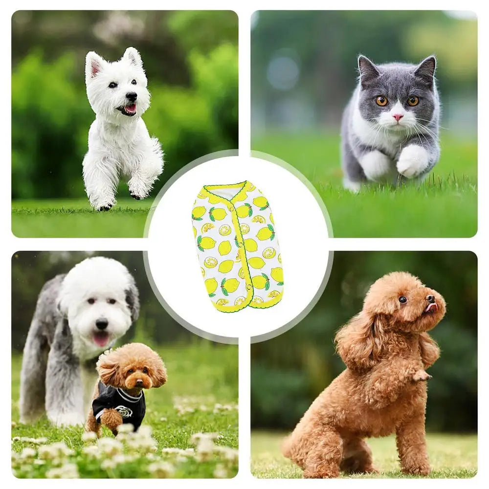 Summer Dog Clothes Soft Sleeveless Dog Apparel with Strawberry Pattern Comfortable Pet Shirts Summer Puppy Vest Clothes Pet Coat
