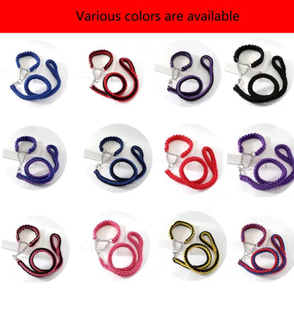 130cm Super Strong Coarse Nylon Dog leash Army Green Canvas Double Row Adjustable Dogs Collars For Medium Large Dogs Leashes Set