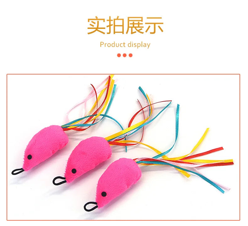 Pet Cat Toy Small Mouse Replacement Head Funny Cat Stick Cat Plush Toy Fishing Rod Replacement Head