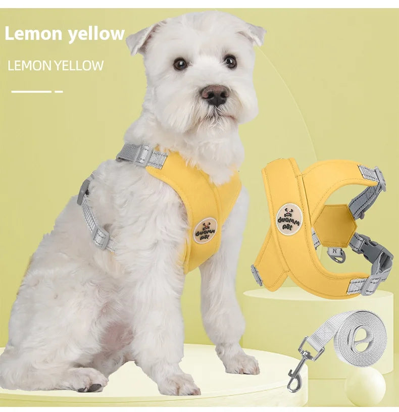 New breathable pet chest harness vest style reflective dog leash pet leash