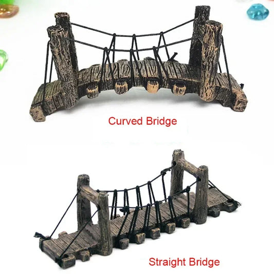 1pc Aquarium Resin Bridge Decoration Rocks Fish Tank Ornaments Decor Landscaping Rockery Mountain Bridge Hiding Cave Accessories