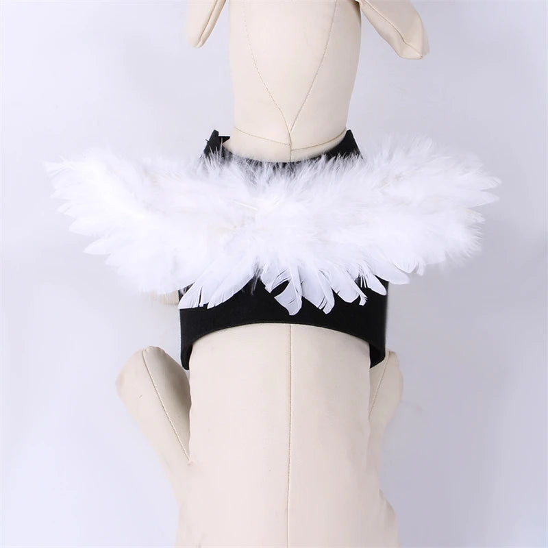 Angel Wings Pet Dogs Accessories Festival Halloween Puppy Costume Clothes Black White Cosplay Jacket Luxury Designer Pet Items