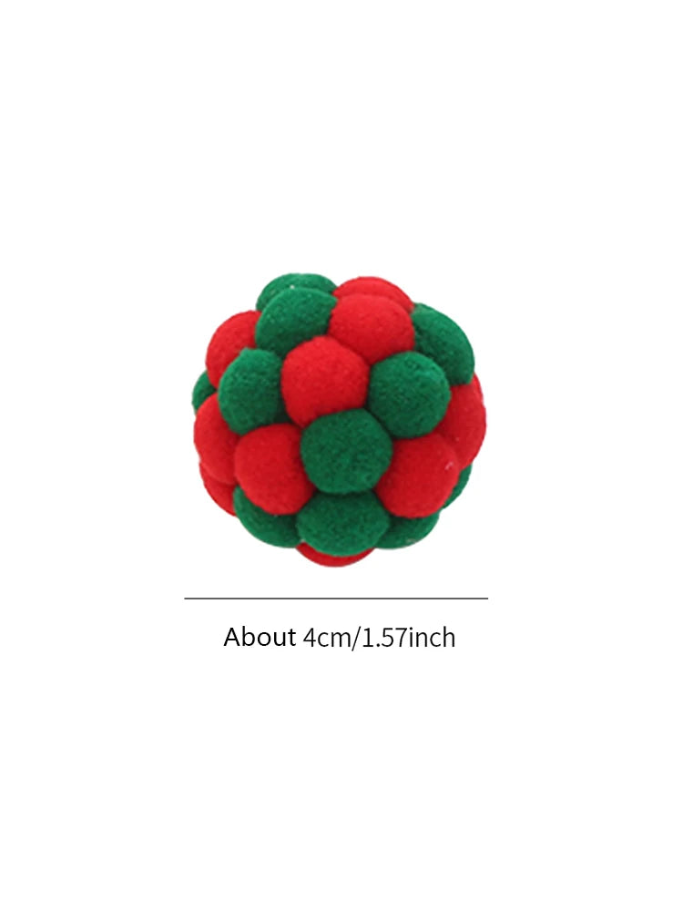 Cat toys Colorful handmade bell ball Elastic ball interactive chase pet supplies