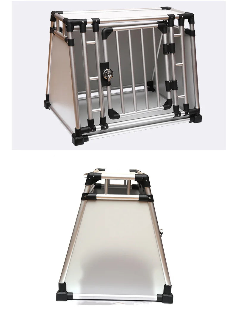 Pet cage, car aviation dog cage air freight Thickened ventilated aluminum firm dog cat large cage