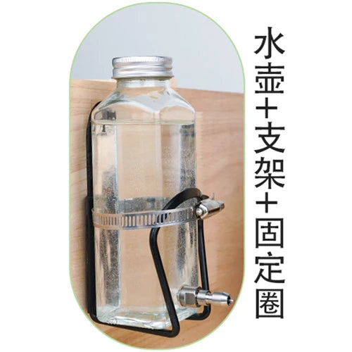 Silent Fine Needle Stainless Steel Striking Needle Water Bottle, Dragon Cat Beige Long Hair  Feed Water, Drinking Bottle