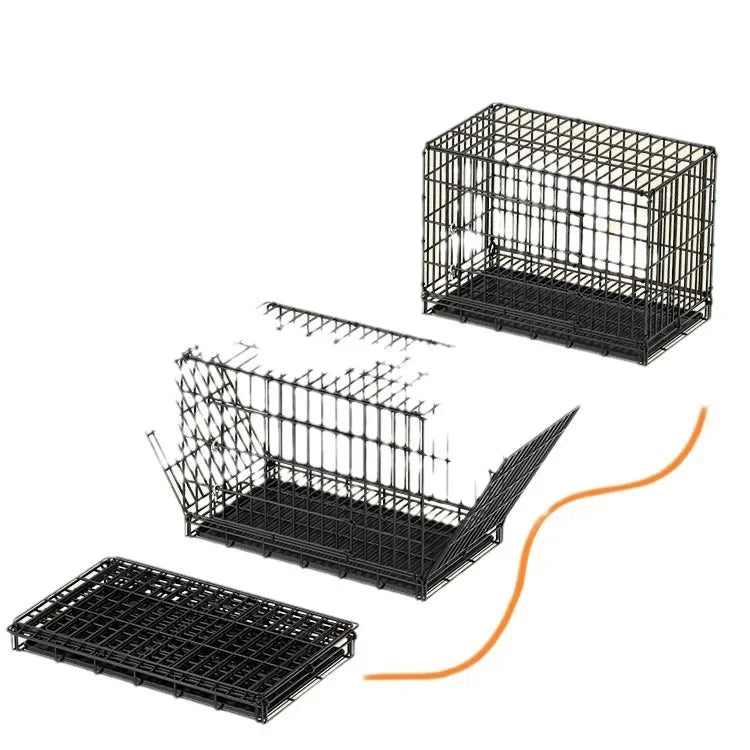 Dog Cage Small Dog Indoor Folding with Toilet Teddy Bigbear Medium Dog Corgi Border Pet Kennel