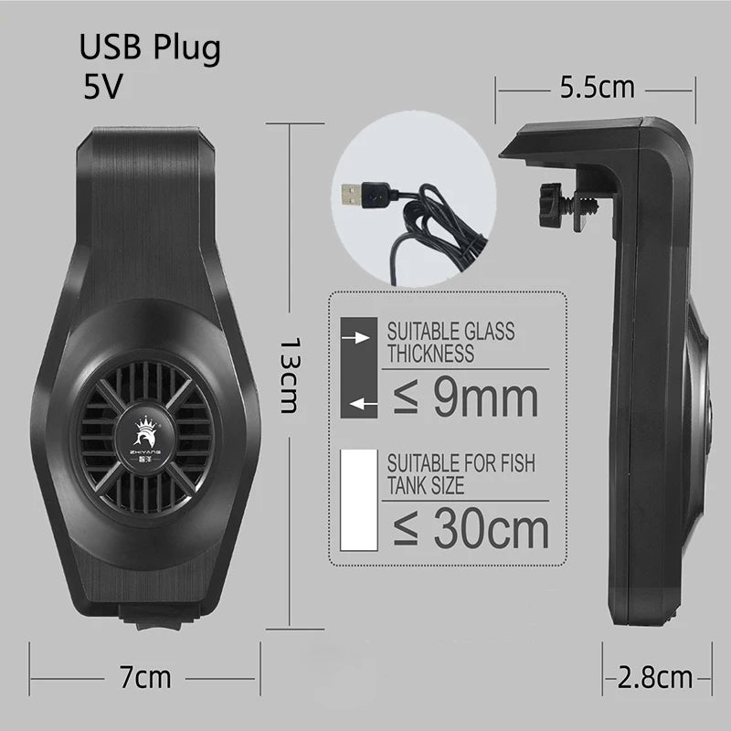 1Pcs Aquarium Fish Tank Cooling Fan System Chiller Control Reduce Water Temperature Fan Set Cooler Aquarium cooling fans