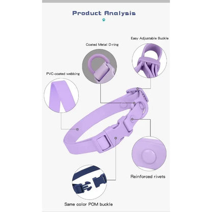 New Macaron Colored PVC Dog Collar Waterproof Dirt Resistant Easy To Clean Pet Collar Adjustable Neck Collar Pet Dog Collar Set