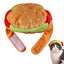 Cat Hats Halloween Dog Funny Cosplay Costume Hamburger Hats Burger-Shaped Puppy Costume Accessory Headwear for Cats Dogs Puppy