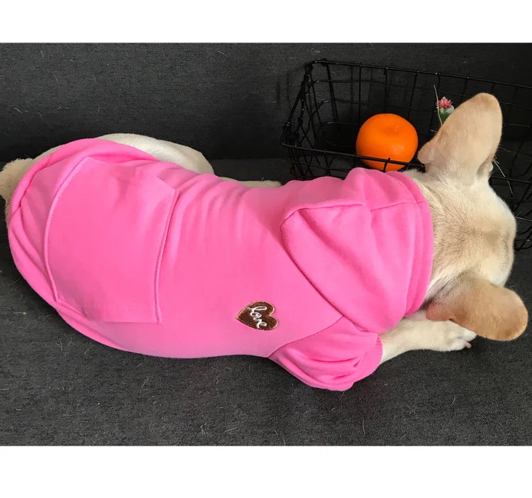 Dog Oodie  Dog Clothes  Pet The New Parent-child Wear Hooded Spring and Autumn Three Colors Seven Sizes Pure Cotton