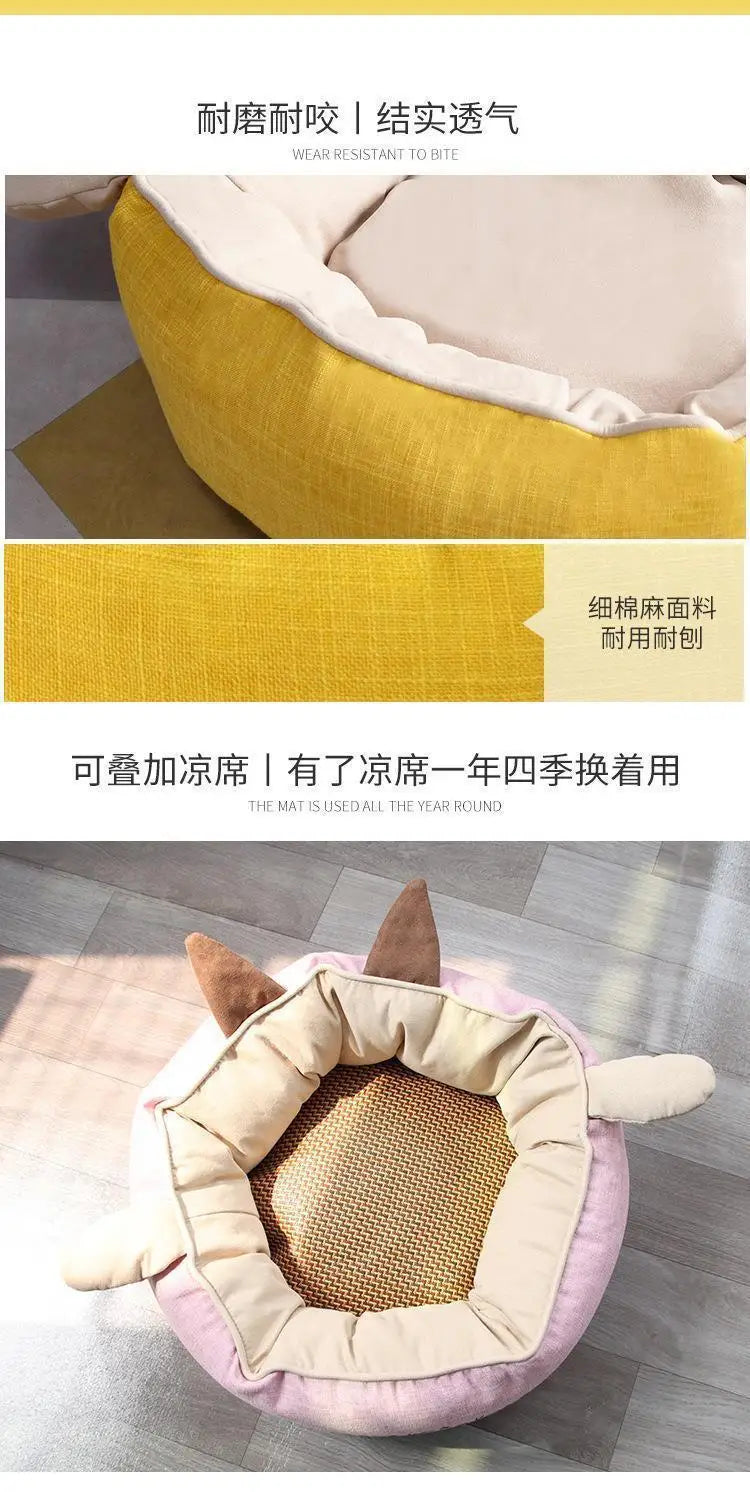 nk0 rabbit ear kennel keeps warm in winter removable and washable teddy cat litter pet dog supplies thermal supplies pet litter