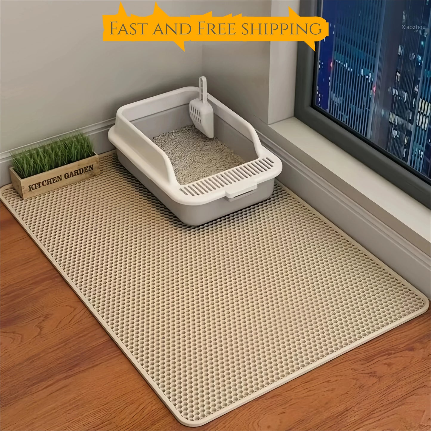 Large Cat Litter Mat Double Layer Cat Litter Pad Waterproof Anti-Slip Sand Bowl Filter Mat Sandbox Mat for Cat Cats Products