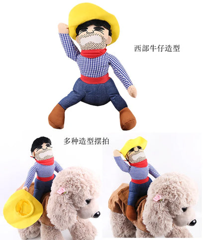 Pet Costume Dog Suit Cowboy Rider Style Dog Carrying Costume for Small Medium Large Dogs  Halloween Clothes