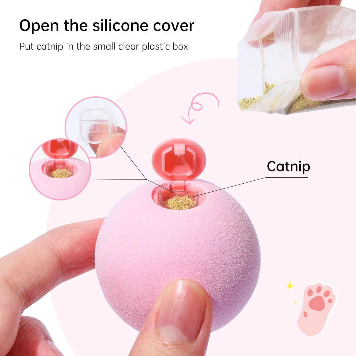 EW Gravitational Barking Ball Teaser Cat Stick Mint Ball Toy EW Gravitational Barking Ball Teaser Cat Stick Mint Ball Toy