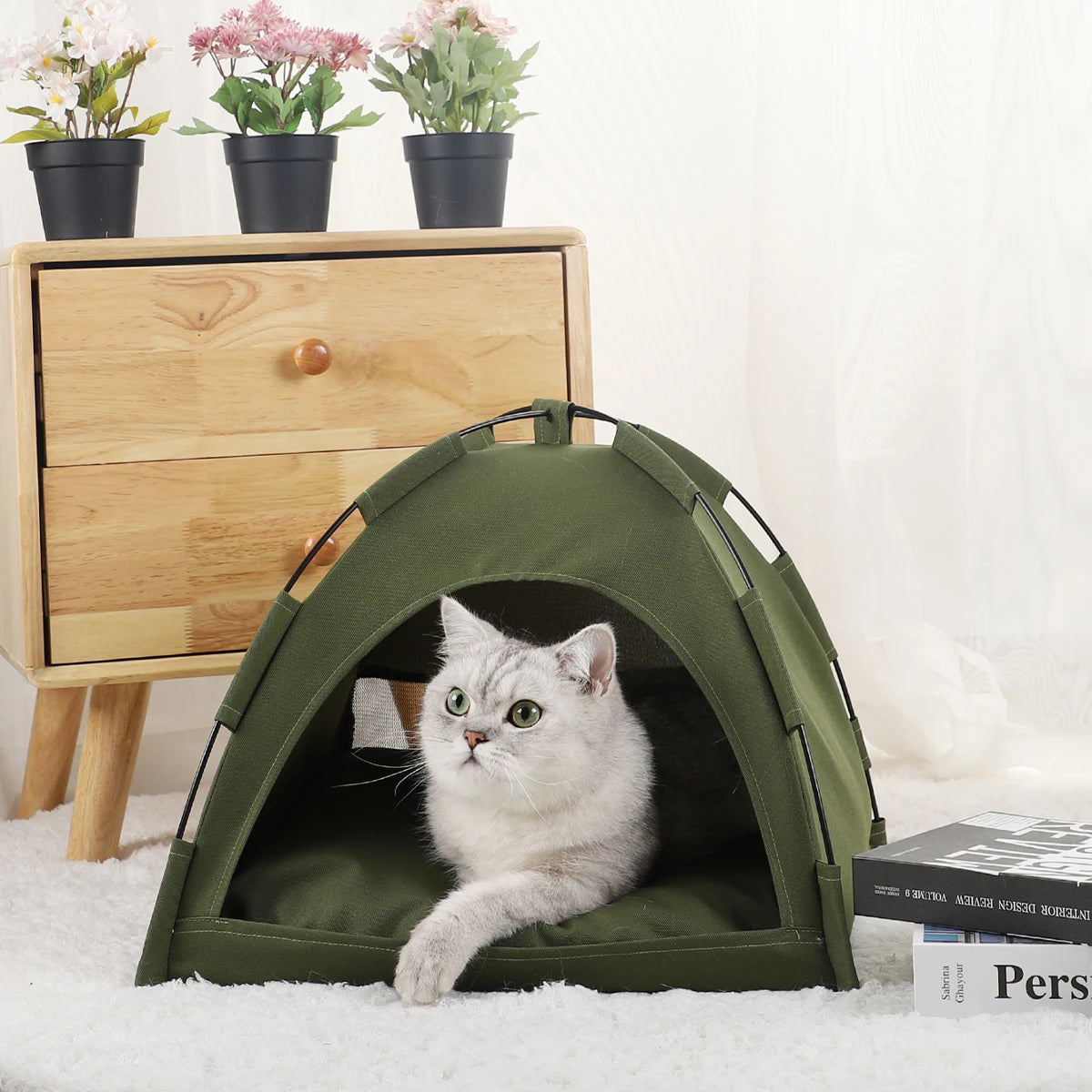Cat Tent Beds Furnitures Warm Pet Accessories House for Cats Products & Furniture Winter Bed Supplies Cushions Pet Sofa