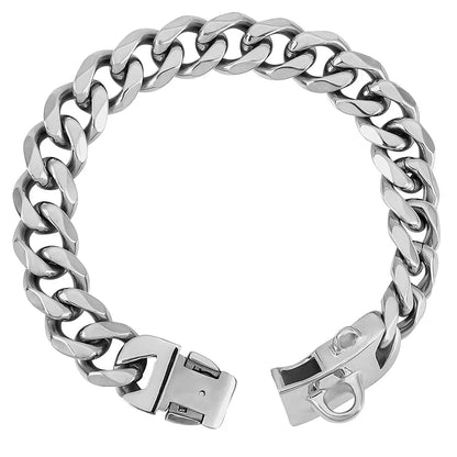 19MM Chew Proof Gold Dog Chain Collar Stainless Steel  Collars with Solid Buckle Pet Chains for Large Dogs
