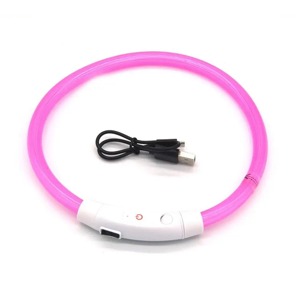 50cm LED Luminous Dog Collar Waterproof And Dustproof Visual Night Dog Walking To Prevent Lost Creative Color Dog Sub-sign Light