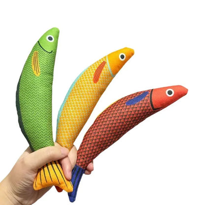Cat Toys Saury Fish, Soft Durable Cat Catnip Crinkle Sound Toys Pet Accessories, Interactive Cat Kicker Toys for Indoor Kitten