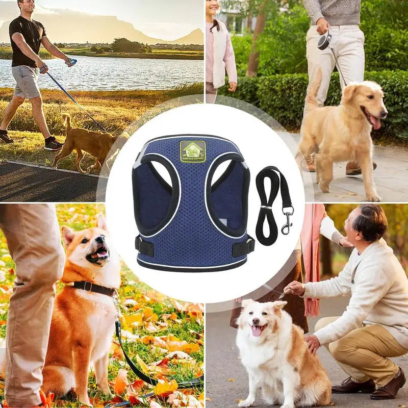 Pet Harness For Small Dogs No Pull Soft Padded Dog Vest For Medium Large Dogs Breathable Reflective Adjustable Soft Mesh Padded