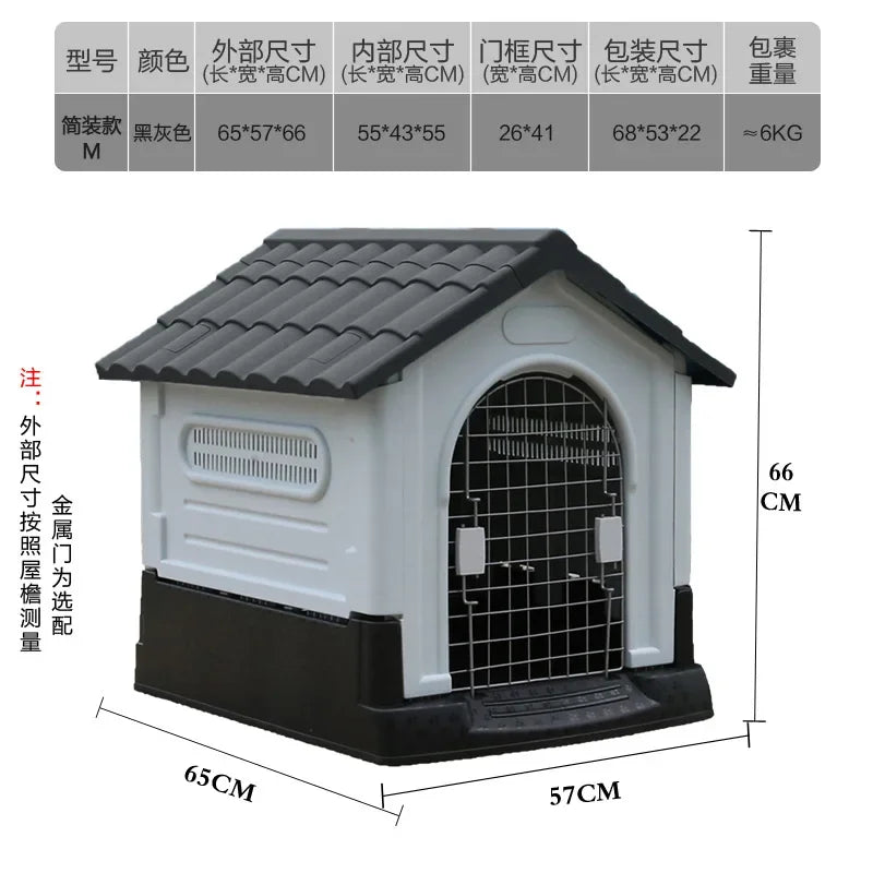 Outdoor kennel with toilet, sun protection in summer, universal in all seasons, outdoor rain-proof dog house, warm in winter, s