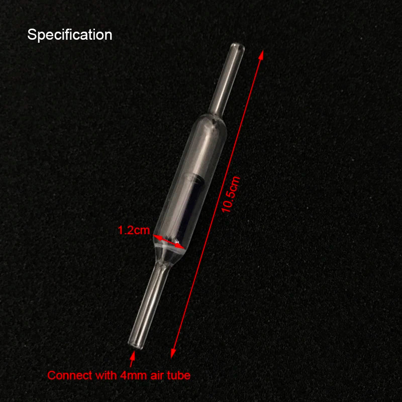 1Pcs Glass One Way Non-Return Check Valve Aquarium Air Pump Accessories Compatible with 4mm Air Pipe Transparent
