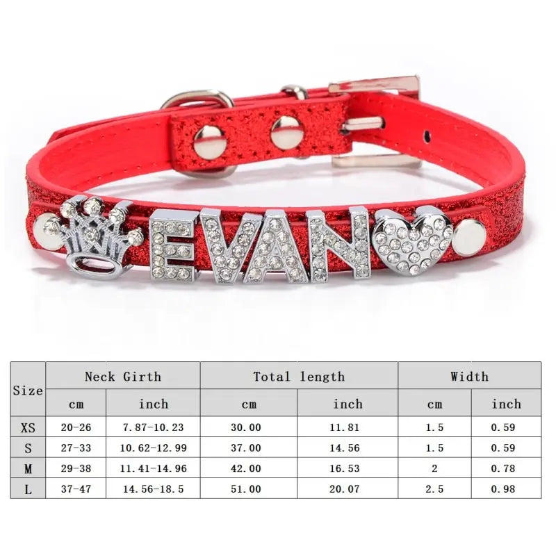 Custom Cat Dog Collar Personalized Rhinestone Puppy Collars Adjustable Letter Crown Charm Name Dog Necklace Chihuahua Id Collar
