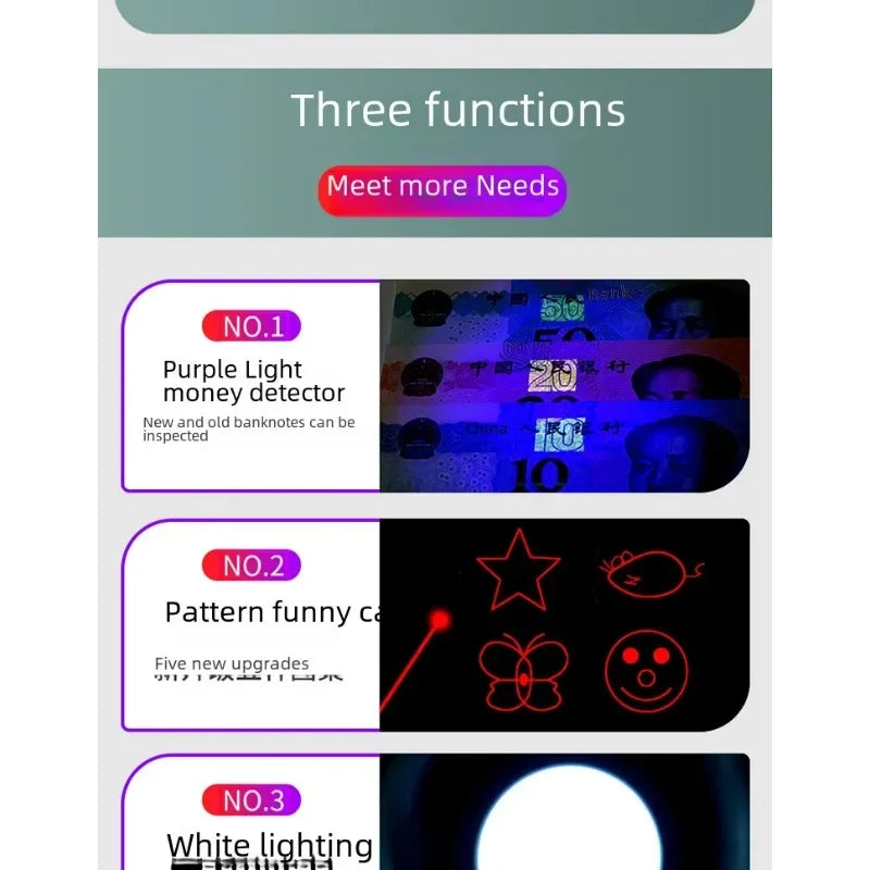Multi Functional Upgrade USB Direct Charging Infrared Cat Toy Laser Pattern Projection Interactive Cat Stick Pet Toy Supplies
