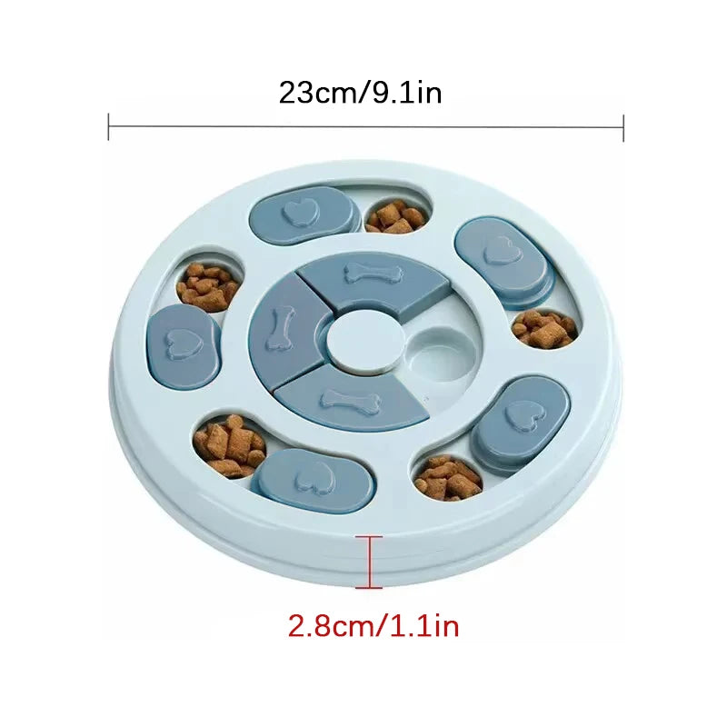 Dog Puzzle Toys Slow Food Dispenser Feeding Interactive Plate Bowl Non-Slip Anti-choking Increase IQ Cat Dogs Training Games