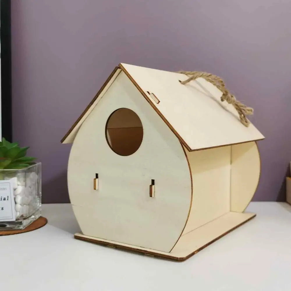 Wooden Birdhouse For Outdoor Hanging Garden Wood Hummingbird Houses Wooden Natural Bird Houses For Wren Swallow Sparrow