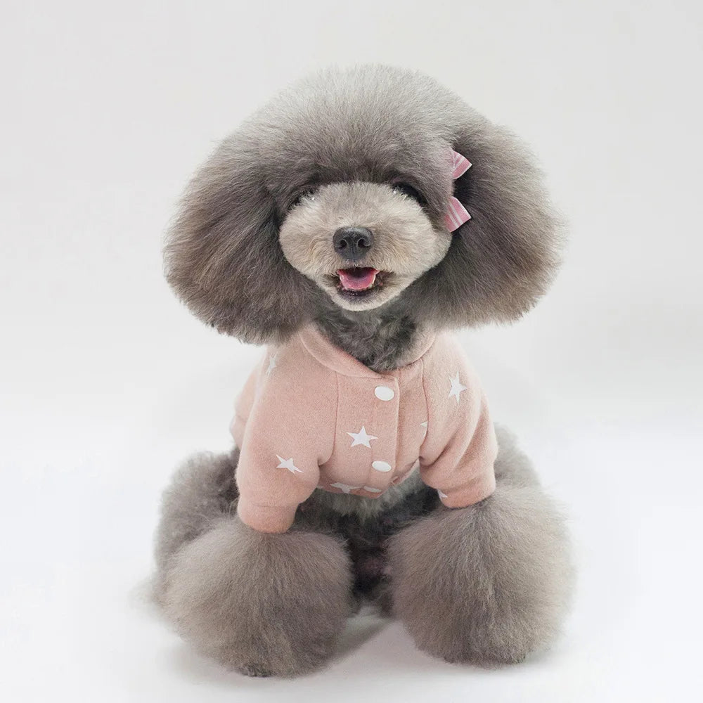 Fashion Star Pet Fleece Sweatshirt Sweater Jacket for Small Dogs Cats Crewneck Winter Coat Puppy Clothes for Poodle Shih Tzu Pug