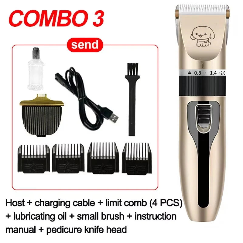 Pet Shaving Machine Dog Clipper Sets Dog Hair Grooming Barber Trimmer Set Cordless Rechargeable Pet Shaving Machine Pet Supplies