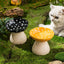 Mushroom Cat Bowl Cute Polka Dot Safe Ceramic Elevated Cat Feeder for Cats and Dogs Drinking Water Bowl Cat Feede Pet Supplies