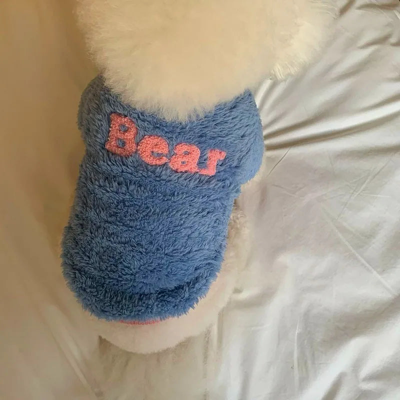 Puppy Warm Hoodies Fleece Dog Jacket Pet Letter Winter Dog Clothes Chihuahua Poodle Bichon Accessories Cat Coat Dog Pullover