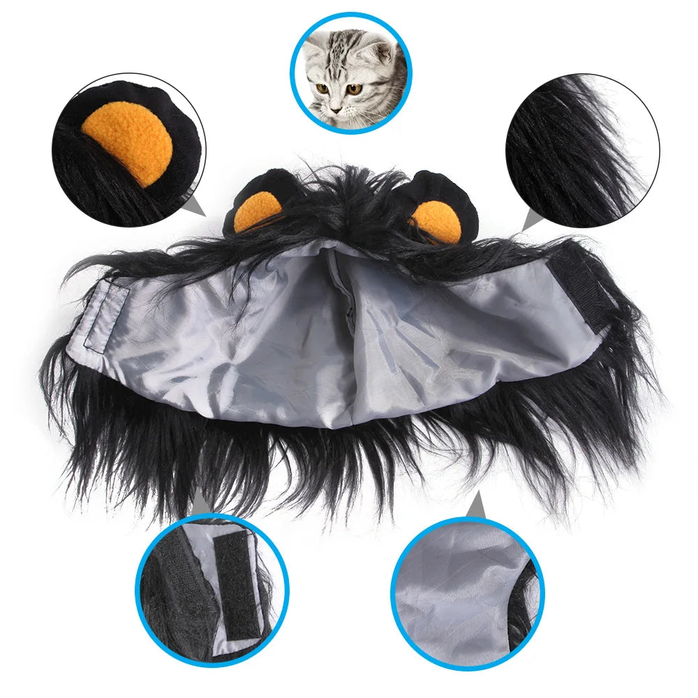 Pet Dog Halloween Costume  Cosplay Lion Headgear Dog Costumes for Small Dogs Cat Wig Hat Headdress Pet Supplies