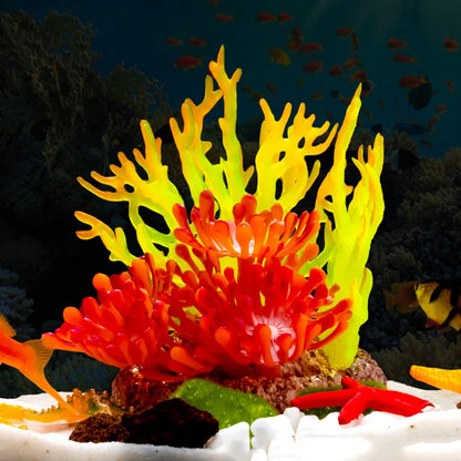 Artificial Silicone Underwater Coral Aquarium Fish Tank Simulation Decoration Aquarium Backgrounds Plants Water Grass Decora